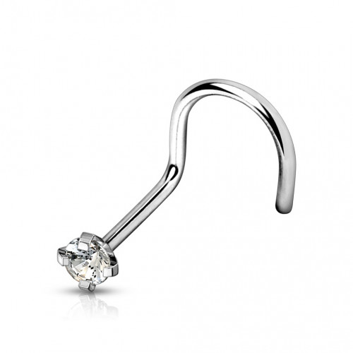 Zahnutý piercing do nosa - titán