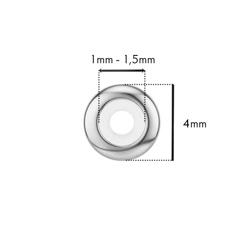 Oceľový stopper 4,5 mm / poistka na náramok