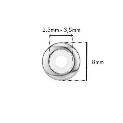 Oceľový stopper 8 mm / poistka na náramok