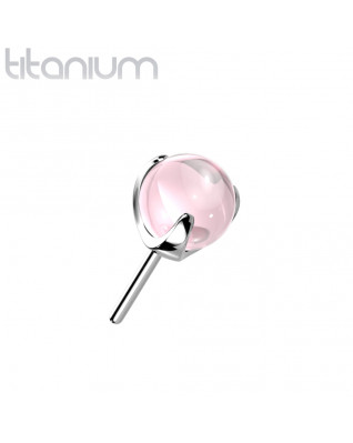 Kamienok k PUSH IN piercingu TITAN, ružový kamienok
