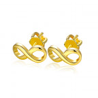 Pozlátené strieborné skrutkovacie náušnice nekonečno