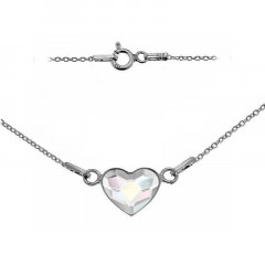 Strieborný náramok so srdcom Crystals from Swarovski® AB