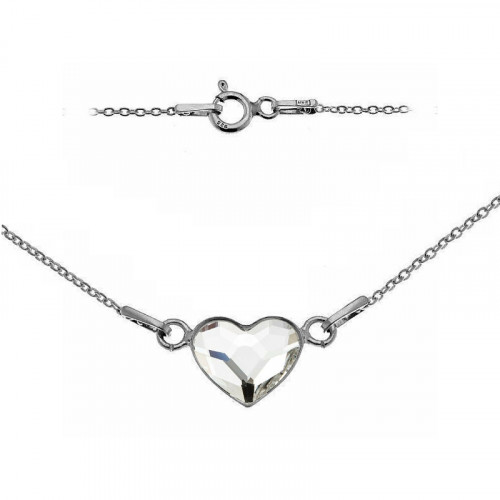 Strieborný náramok so srdcom Crystals from Swarovski® Crystal