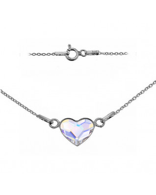 Strieborný náhrdelník so srdcom Crystals from Swarovski® Crystal AB