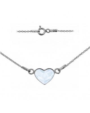 Strieborný náramok so srdcom Crystals from Swarovski® Powder Blue