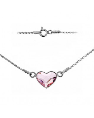 Strieborný náhrdelník so srdcom Crystals from Swarovski® Rosaline