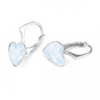Strieborné náušnice so srdcom Crystals from Swarovski® Powder Blue