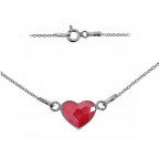 Strieborný náramok so srdcom Crystals from Swarovski® Royal Red