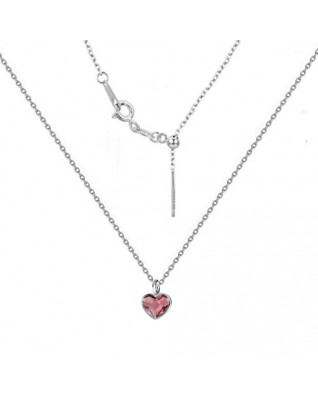Minimalistický strieborný náhrdelník so srdcom Crystals from Swarovski, Antique Pink