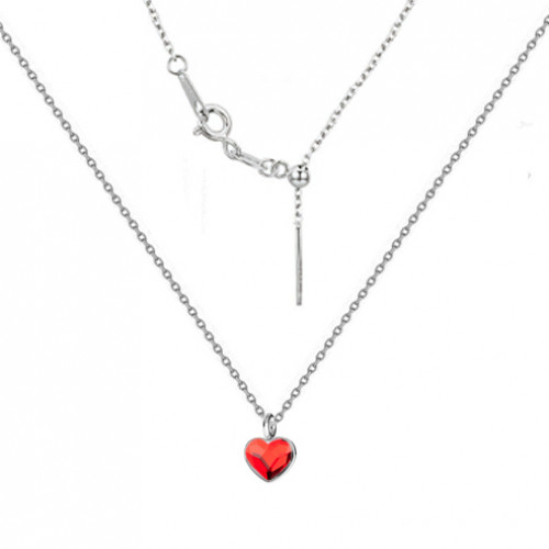 Minimalistický strieborný náhrdelník so srdcom Crystals from Swarovski® Siam