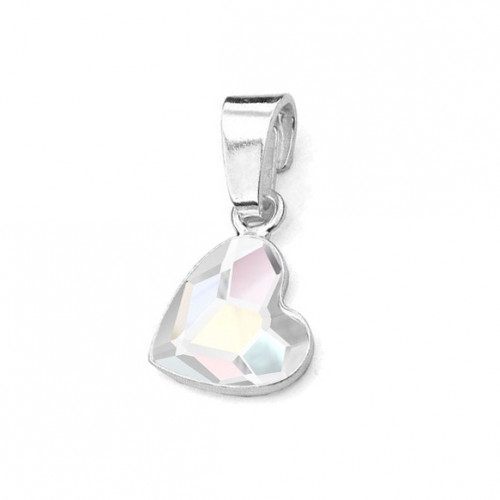 Strieborný prívesok so srdcom Crystals from Swarovski® AB