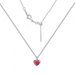 Minimalistický strieborný náhrdelník so srdcom Crystals from Swarovski® Royal Red