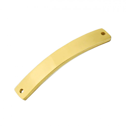 Pozlátená oceľová doštička na náramok 6 x 39 mm