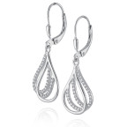 Visiace strieborné náušnice