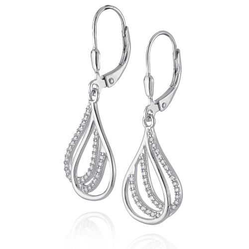 Visiace strieborné náušnice