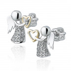 Strieborné dámske náušnice anjeliči