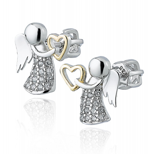 Strieborné dámske náušnice anjeliči