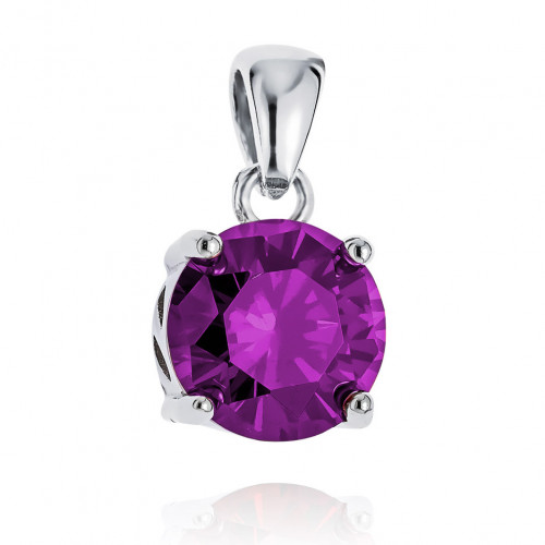 Strieborný prívesok s fialovým zirkónom