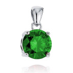 Strieborný prívesok so zeleným zirkónom