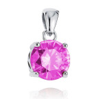 Strieborný prívesok s ružovým zirkónom