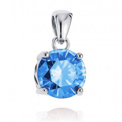 Strieborný prívesok so svetlo modrým zirkónom