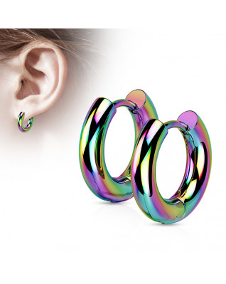 Dúhové oceľové náušnice krúžky 14mm