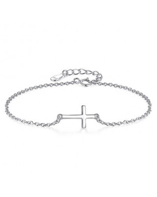 Dámsky strieborný náramok krížik