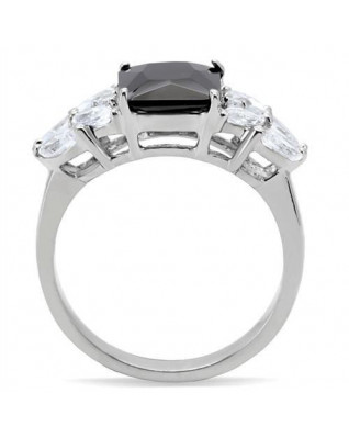 Oceľový prsteň s čiernym kameňom