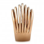 Extravagantný pozlátený oceľový prsteň