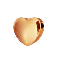 Pozlátený navliekací oceľový prívesok korálik srdiečko