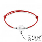 Strieborný textilný náramok so štvorlístkom