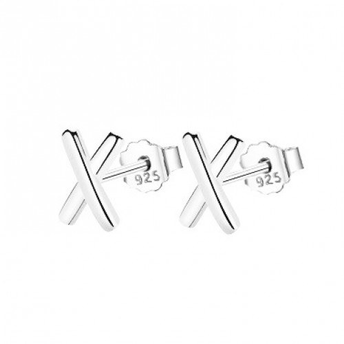 Minimalistické strieborné náušnice X