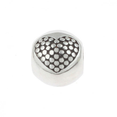 Navliekací oceľový prívesok korálik so srdiečkom