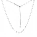 Dvojitý strieborný náhrdelník s guličkami