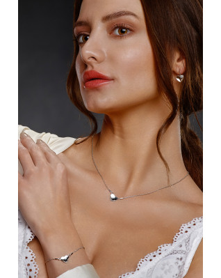 Strieborný náramok so srdcom Crystals from Swarovski® Crystal