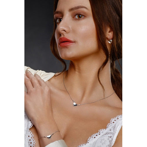 Strieborný náramok so srdcom Crystals from Swarovski® Crystal