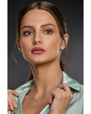 Minimalistický strieborný náhrdelník so srdcom Crystals from Swarovski® Crystal