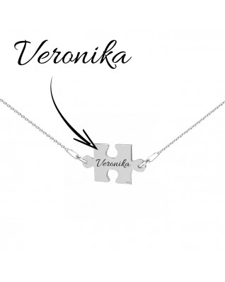 Strieborný náhrdelník puzzle