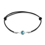 Strieborný náramok s Crystals from Swarovski® Aquamarine