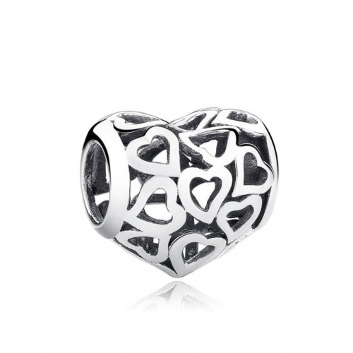 Strieborný prívesok korálik srdiečko