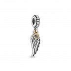 Visiaci strieborný prívesok korálik krídlo