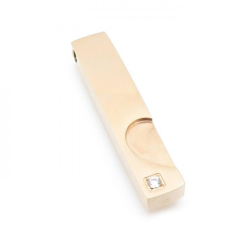 Pozlátený oceľový prívesok - hranoliek, ľavá polovica