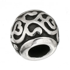 Navliekací oceľový prívesok korálik s ornamentmi