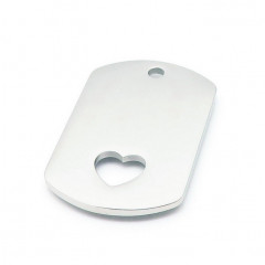 Oceľový prívesok doštička so srdiečkom