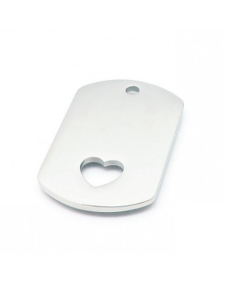 Oceľový prívesok doštička so srdiečkom