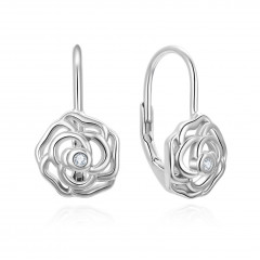 Strieborné dámske náušnice ružičky