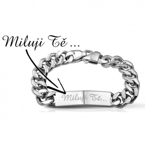 Pánsky oceľový náramok, š. 12 mm