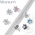 Kvietka k PUSH IN piercing do nosa TITAN, Vitrail Medium zirkóny