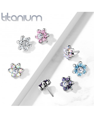 Kvietka k PUSH IN piercing do nosa TITAN, Vitrail Medium zirkóny