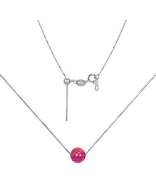 Strieborný náhrdelník s opálom - gulička 6 mm